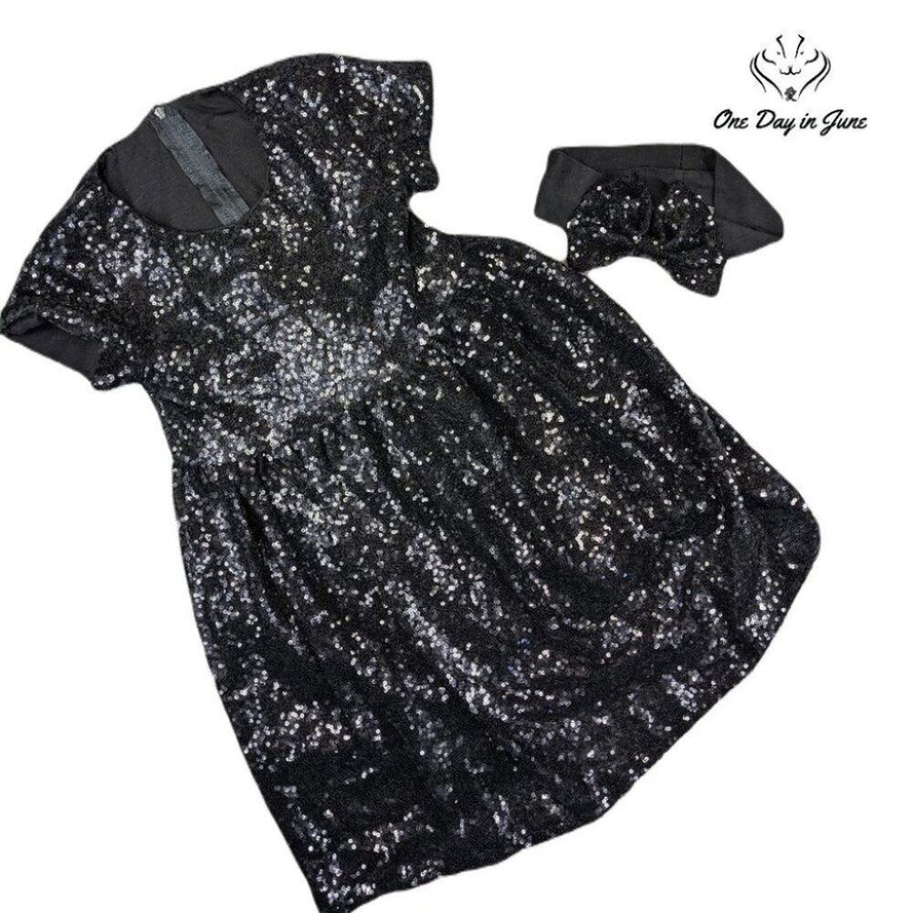 Cilucu Girls Sequin Dress with Headband Size XL